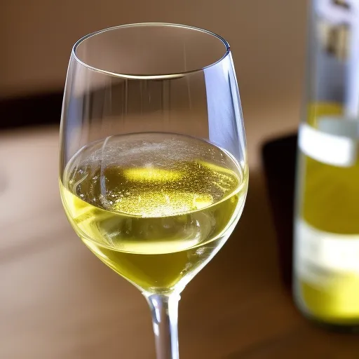 

A glass of white wine with a light yellow hue, surrounded by a variety of other white wines of different sweetness levels.