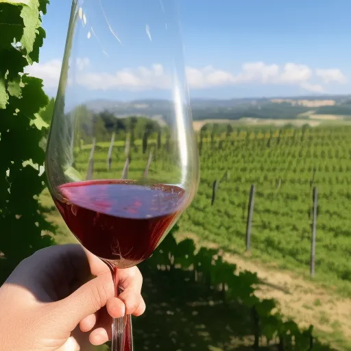 

A picture of a glass of red wine with a vineyard in the background, highlighting the beauty of the French countryside and the fine wines of the Côtes de Bordeaux, Côtes de Provence, and Cô