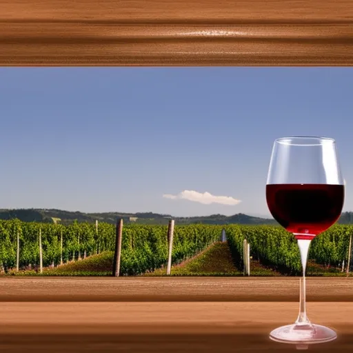 

A picture of a glass of red wine with a vineyard in the background, representing the Italian wine-making tradition.