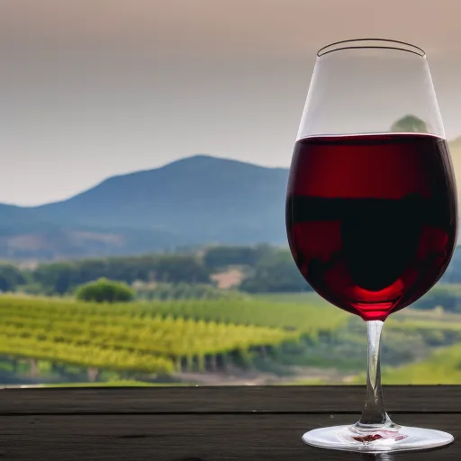 

A picture of a glass of red wine with a vineyard in the background, symbolizing the exploration of the world of wine.