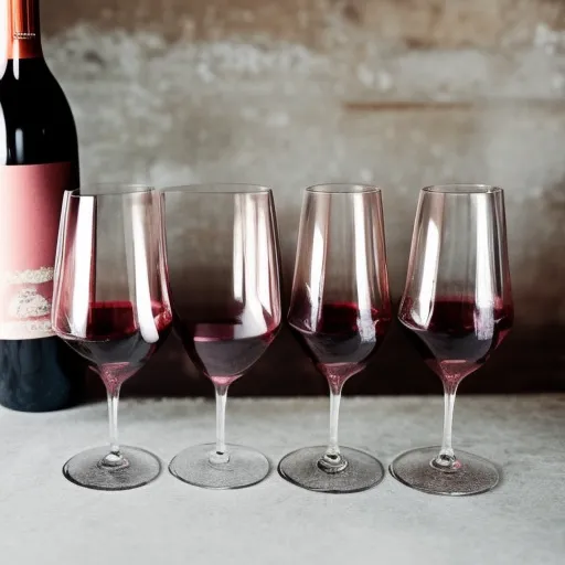 

A picture of four glasses of wine, each filled with a different type of wine: Brut Rose, Sparkling Rose, Syrah and Shiraz, accompanied by a selection of food pairings.