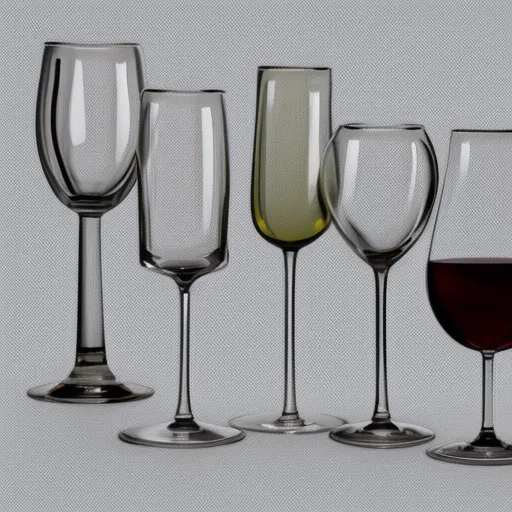 

An image of a variety of different wine glasses, each with a different shape and size, arranged on a white background.