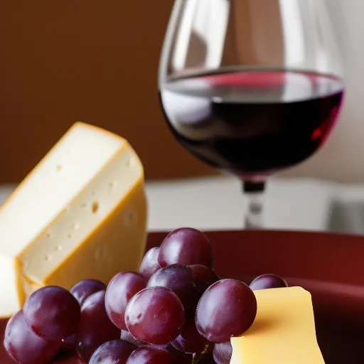 

A close-up of a glass of deep red Monastrell wine with a plate of cheese and grapes, illustrating the perfect pairing for this varietal.